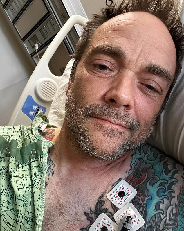 Supernatural star Mark Sheppard has revealed he suffered six 'major' heart attacks and was resuscitated four times after collapsing in his kitchen.  (Photo from Sheppard's Instagram)