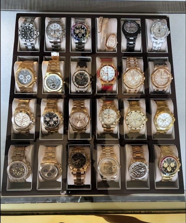 This handout shows a selection of watches stolen from Miss Ecclestone's £70 million home during the devastating raid