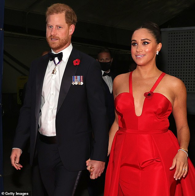 That he – alongside the king, the queen, the Waleses and the crème de la crème of British high society – has not been invited to such a wedding underlines how much of an outcast Harry (pictured with his wife Meghan) is now.