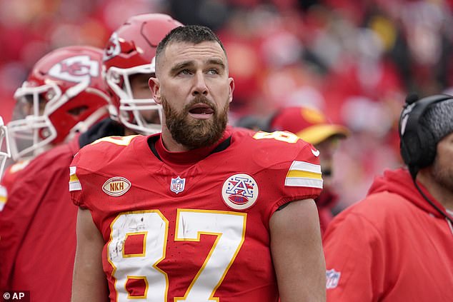 Kelce seethed during the first half of the Chiefs game and hit his helmet on the ground