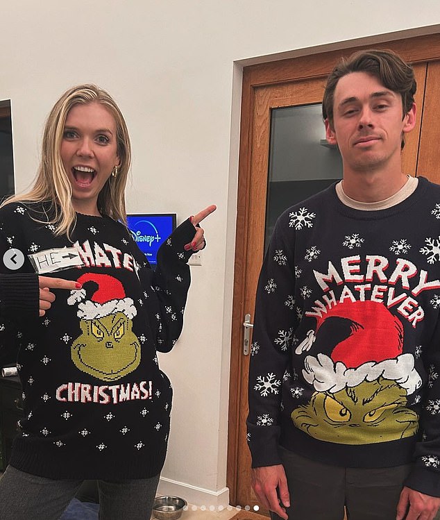 Katie Boulter and boyfriend Alex de Minaur were pictured on the British tennis star's Instagram wearing matching Christmas jumpers