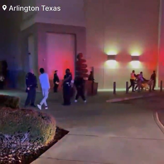 Customers were evacuated from Arlington Parks Mall Thursday evening as a large police presence responded to a shooting that left two people hospitalized