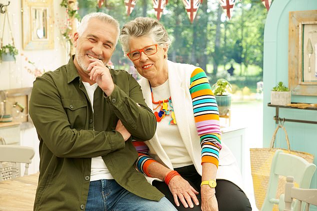 It meant that a recipe from presenter Paul Hollywood (left) could reduce the risk of dying young because it contains lots of dried fruit and nuts, while Prue Leith's chocolate block (right), made with Irish cream liqueur, could reduce the risk of premature death can increase.