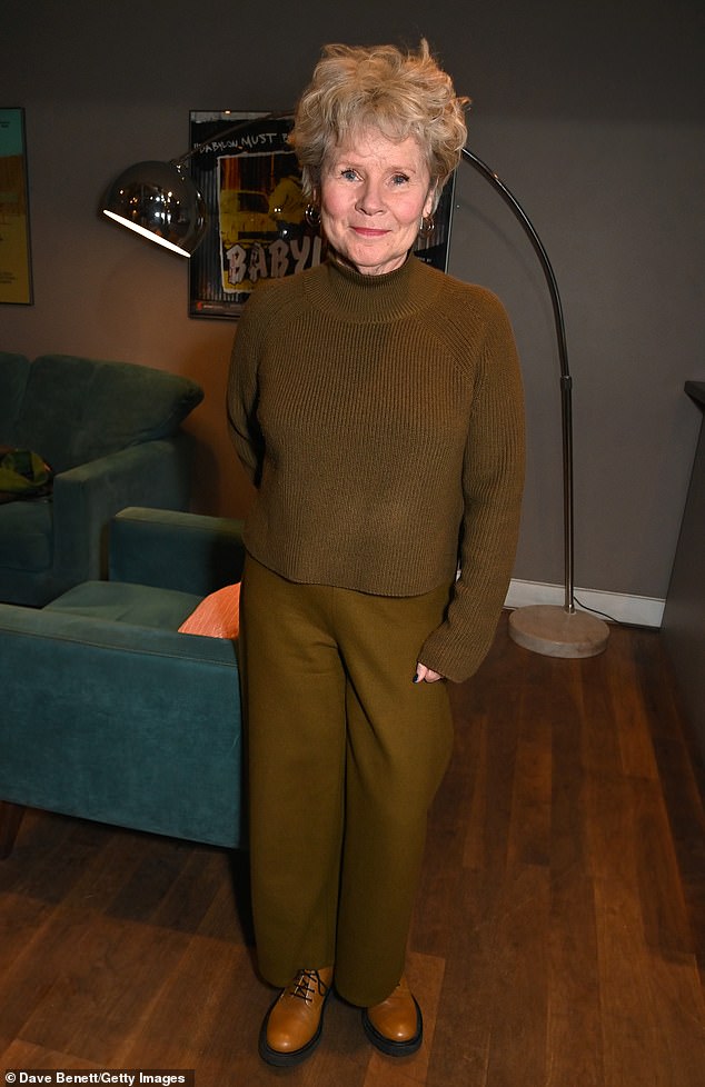 The Crown's Imelda Staunton, 67, looked worlds away from Her Majesty Queen Elizabeth II as she attended a screening of the latest episode of the Netflix show in London on Sunday