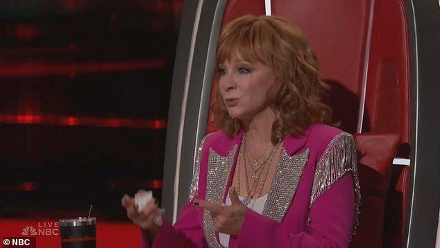 Reba McEntire cried after teen Ruby Leigh performed one of Reba's hits on Monday's live episode of The Voice on NBC