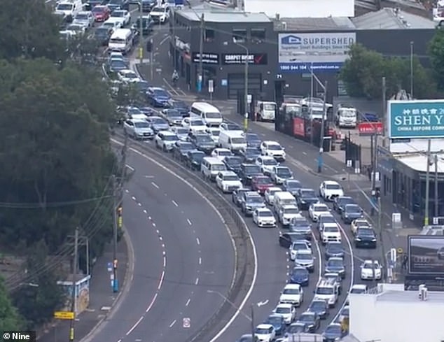 New South Wales, which includes Sydney, had by far the highest level of interstate migration: 116,166 in the year to June, representing 31 per cent of the 372,053 Australians who moved to another state in 2022-2023 (pictured it is traffic in the west of the city can be seen after the Rozelle Interchange opening)