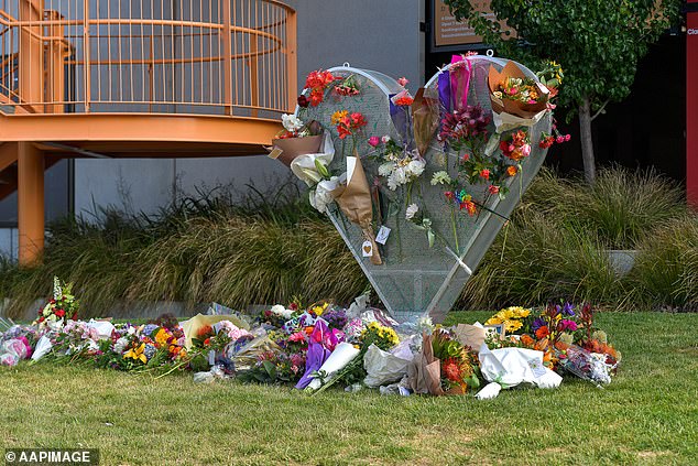 Flowers and messages of support were left at the market square in Tasmania on the first anniversary of the tragedy