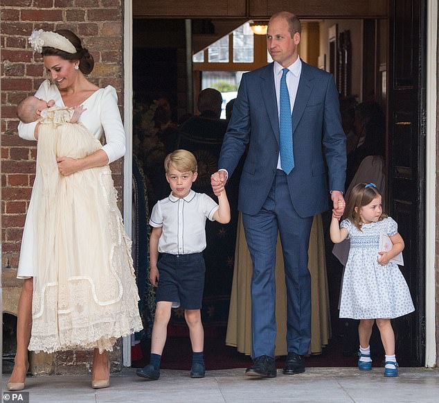 One enthusiast shared an image of the new black and white photo online, along with a photo of Prince Louis's christening taken in 2018, saying: 'The Welsh children have grown'