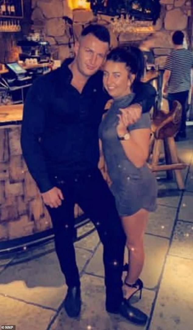 This third girlfriend Kylie, 35, from Sunderland, then found out she had been cheated on, as it said on his bail note (both pictured together)