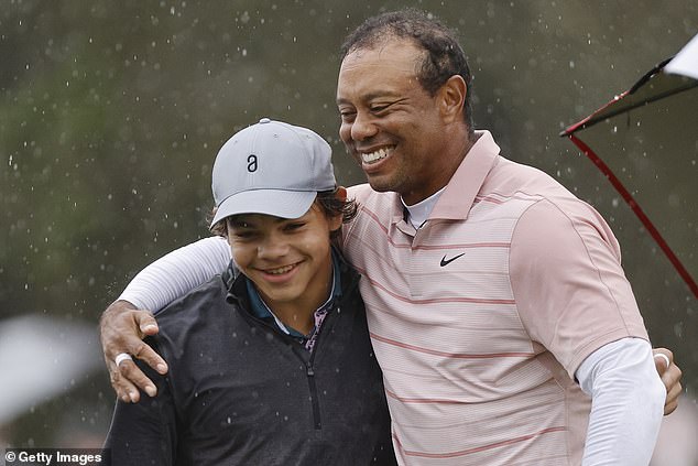 Tiger Woods wore Nike on Saturday as he played with son Charlie at the PNC Championship