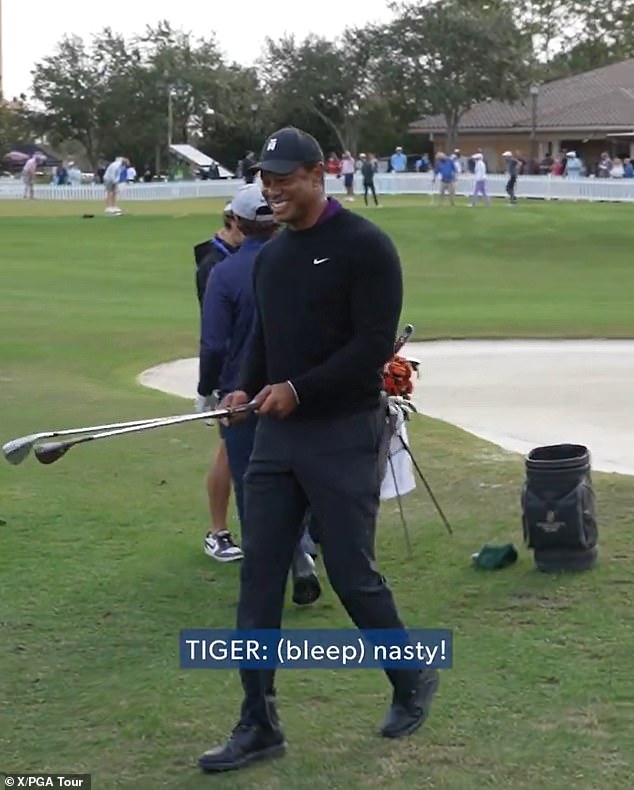 Tiger Woods hilarious reaction to kid Charlies shot as father