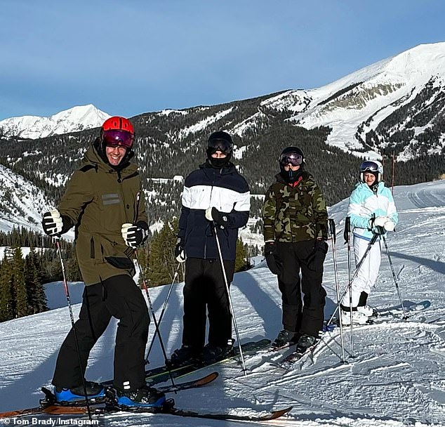 Tom Brady posted a series of photos from 2023, including this one of him skiing with his kids