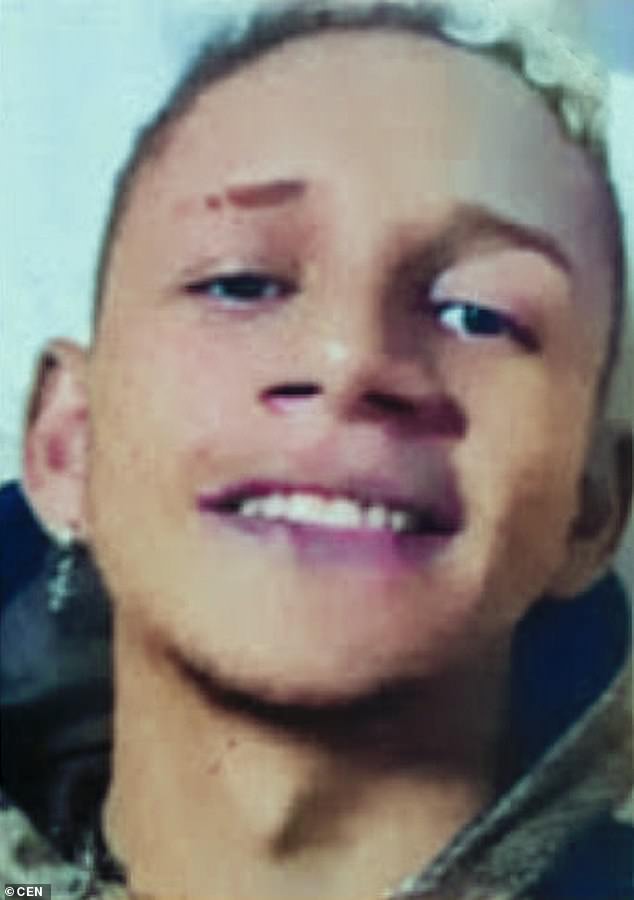 Franciso Pequeno da Silva, 81, was concerned that his 19-year-old son Pedro Henrique Sena da Silva (pictured) had not returned home from a Christmas party in the city of São José de Mipibu, northern Brazil