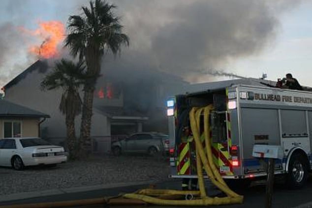 The massive fire broke out around 5 p.m. Saturday and left victims unable to leave the two-story duplex in the community near the Colorado River.