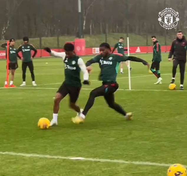 Manchester United fans were impressed by Amad Diallo during a training video