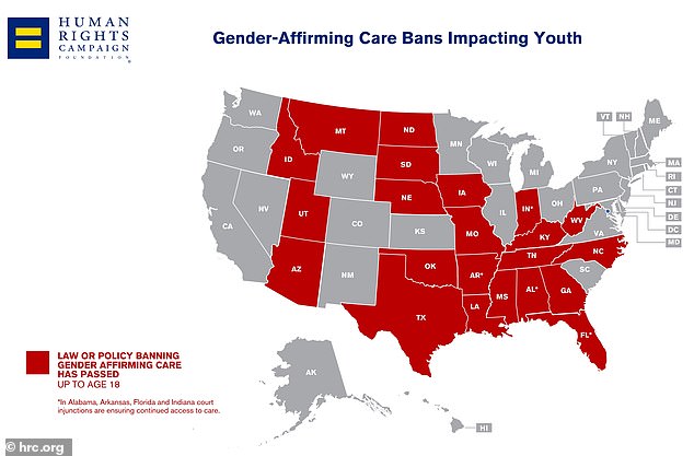 The Human Rights Campaign says that so far, 22 states have banned access to gender-affirming care