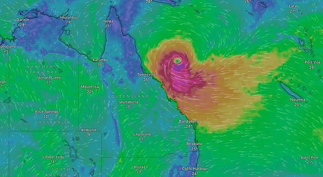 From Monday morning, the Category 1 storm about 600km east of Cairns is barreling west at 20km/h as Queenslanders prepare to batten down the hatches