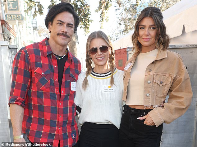 In March, it emerged that Vanderpump Rules star Sandoval had cheated on his nine-year-old girlfriend Ariana Madix (center) with their co-star Raquel Leviss (right), pictured in 2022