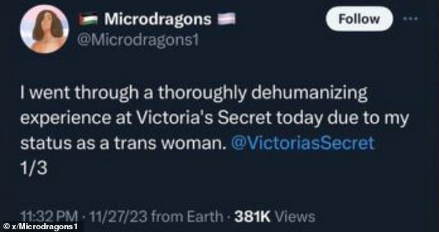 A trans woman wrote on Monday on