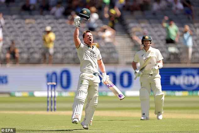 David Warner was emotional as he scored a stunning century against Pakistan in Perth