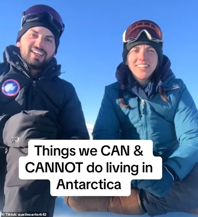 Scientists Austin Carter and Julie used TikTok to share what life is like camping in Antarctica