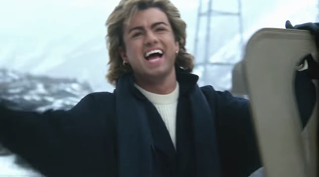 George Michael as he appeared in the video for 1984 festive favorite Last Christmas, now at number one for the first time at Christmas