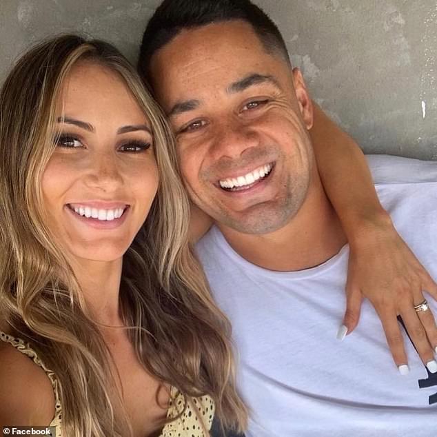 Jarryd Hayne (pictured with his wife) has had a remarkable fall from grace after being convicted of sexual assault.