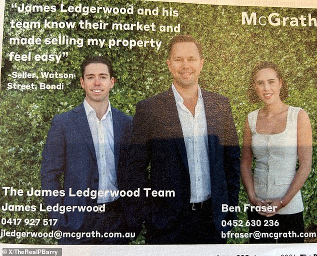 After the Sydney real estate agent's ad was shared on social media, many people pointed out that the female employee was not identified by name