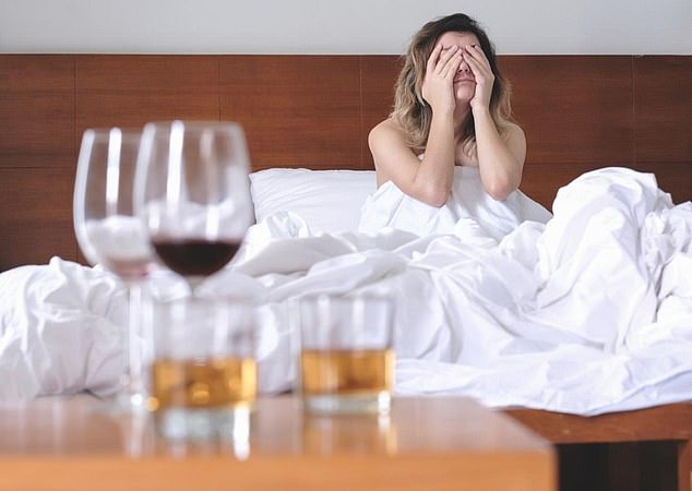 Although alcohol decreases consciousness and helps you fall asleep right away, it disrupts REM sleep, causing you to wake up feeling restless.