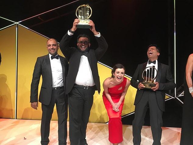 Celebration: The Issa brothers and former EY director Elizabeth Price attended the 2018 Entrepreneur of the Year award