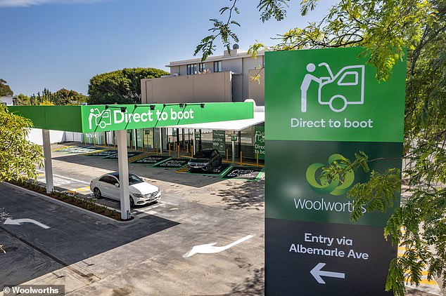 The new Direct to Boot Woolworths drive-thru store where customers don't have to get out of their cars