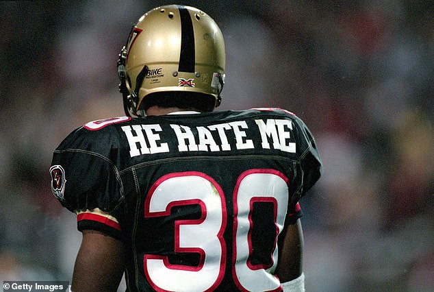 The standout star of the original XFL was Rod Smart, who had “He Hate Me” embroidered on his uniform