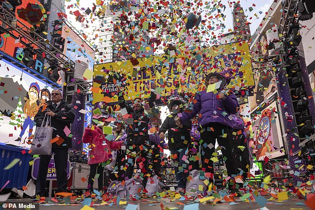 Confetti will be released during a test ahead of New Year's Eve in Times Square on Friday