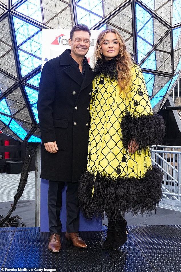 She was joined by Ryan Seacrest ahead of their appearance as co-host of Dick Clark's New Year's Rockin' Eve show