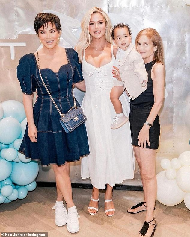 Kris opened the carousel of snaps with a photo from her grandson's first birthday party last July