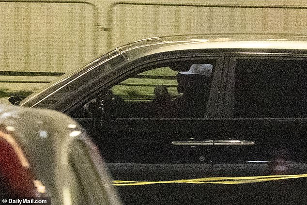 Travis Kelce's Rolls Royce leaves Arrowhead Stadium in Kansas City on Sunday evening