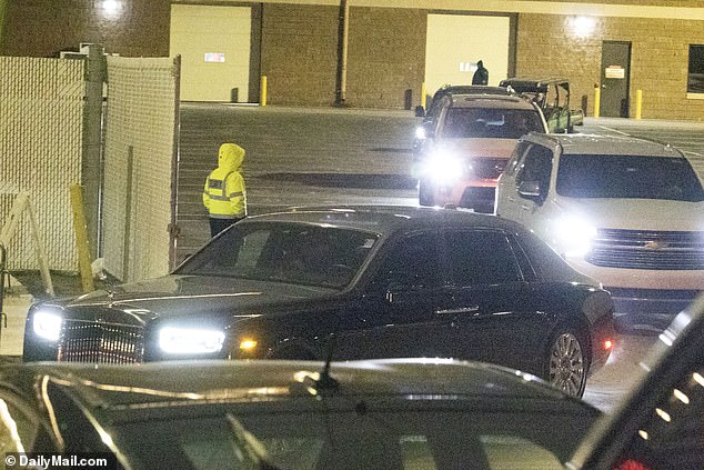 Travis Kelce's Rolls Royce leaves Arrowhead Stadium in Kansas City on Sunday evening