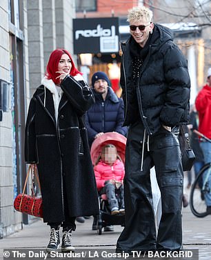 Fox easily carried a red and black patterned bag in which she could keep a few things she needed