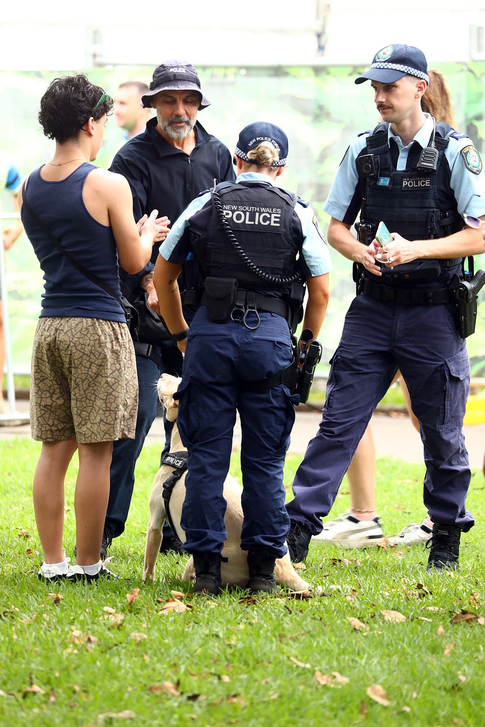 Upon arrival at the location, attendees were met by a wall of police officers and sniffer dogs