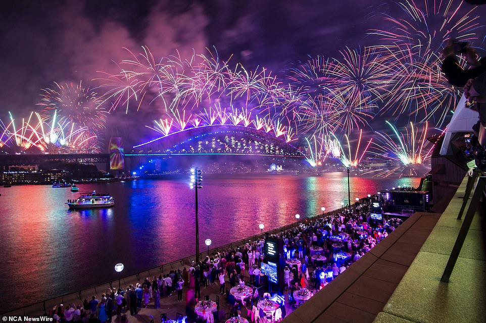 The midnight fireworks over the Sydney Harbor Bridge were watched by millions of Australians