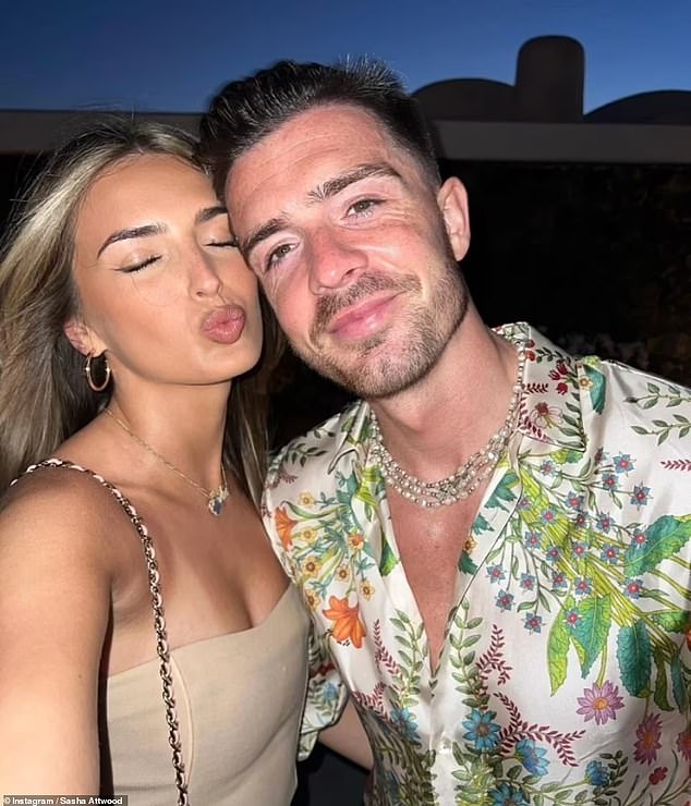 Sasha Attwood pictured with her fiancé, Manchester City winger Jack Grealish