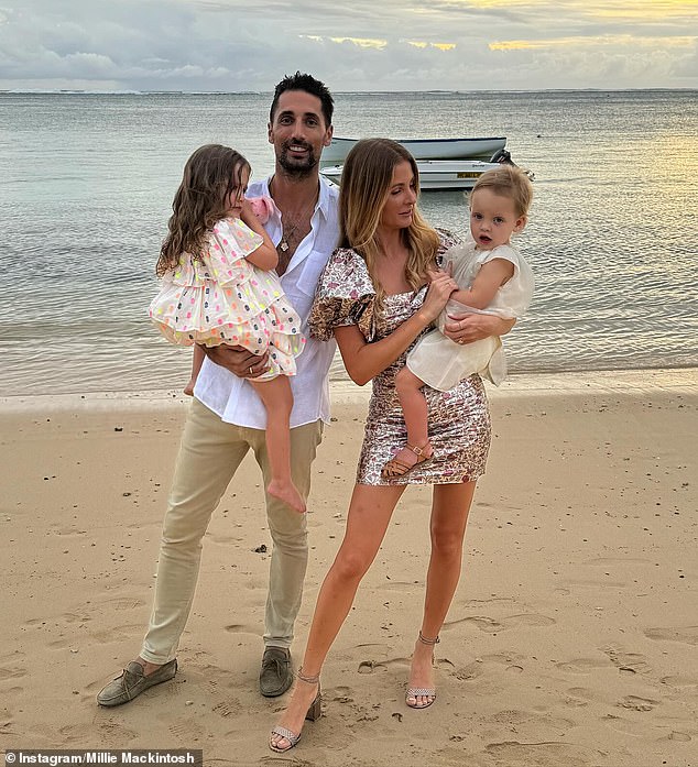 The former Made In Chelsea star, 34, sounded out in style on the Indian Ocean island paradise in 2024 with her husband Hugo Taylor, 37, and the couple's daughters Sienna, three, and Aurelia, two