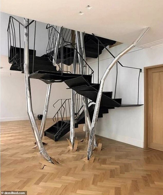 Is it art?  Another designer designed a spiral staircase that looked like it could collapse at any moment