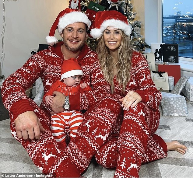 Laura shared a family Christmas photo with Gary and baby Bonnie in matching pajamas on Instagram, as the exes sparked reconciliation rumors last week