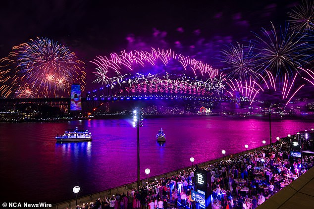 The controversial Muslim cleric launched a bizarre tirade against New Year's Eve celebrations, describing the festivities as a 'celebration of the foreskin' and urging Muslims not to participate (pictured, fireworks show in Sydney on NYE)