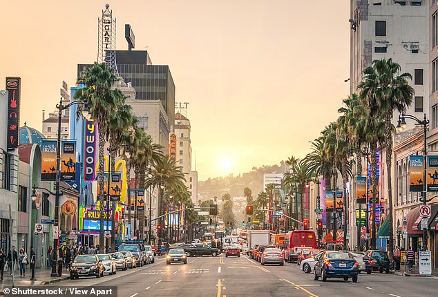 The incident involving Ziering occurred on Hollywood Boulevard.  In the photo 2013