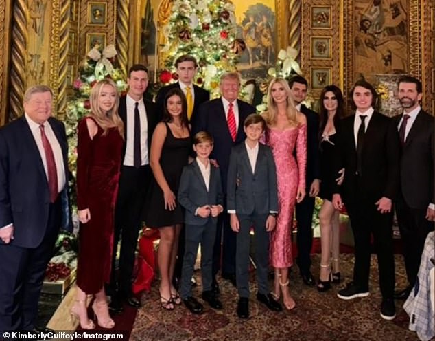 Melania was also absent from Trump's Christmas celebration, as Don Jr.'s fiancée Kimberly Guilfoyle posted a family photo to her Instagram from the holiday and she was not there