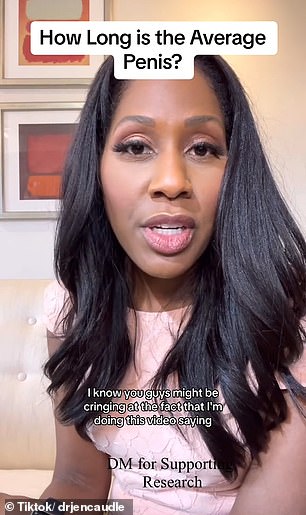 She posted a video discussing the average length of male genitalia, while trying to dispel some of the expectations men face about how big their packages are.