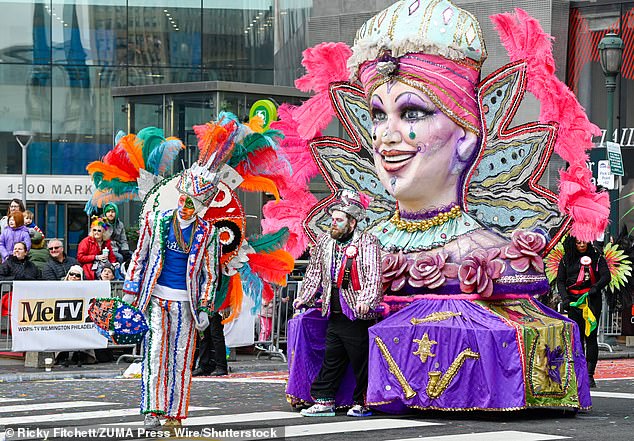 The annual New Year's Day is a lively event where more than 10,000 adults and children, dressed in colorful costumes, walk through the streets of the city