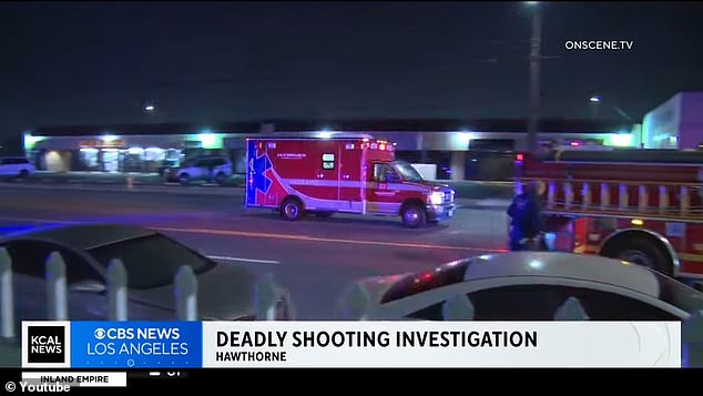 Ambulances are seen rushing to the scene of the shooting, which happened shortly after New Year's Eve